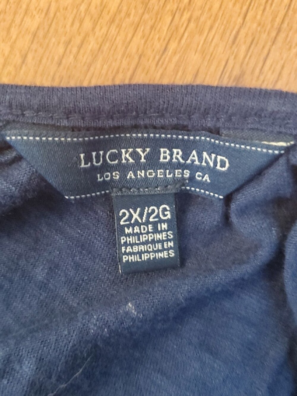 Lucky Brand 2X navy blue floral Printed Top - Picture 2 of 10